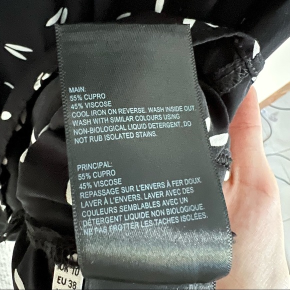 WHISTLES Eva Camilla Printed High Low Midi Dress in Black - Picture 8 of 9